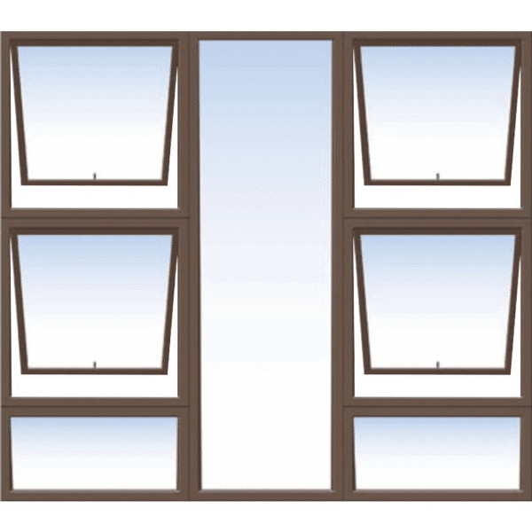 Uniwin 1.5 × 1.5 m Bronze Aluminium Window modern design