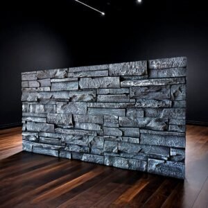 3D PU Stone Wall Panel Artificial Stone Wall Cladding for Villa Exterior Wall Cladding Artificial Stone Cladding Faux Stacked Stone Panels Outdoor Wall Cladding