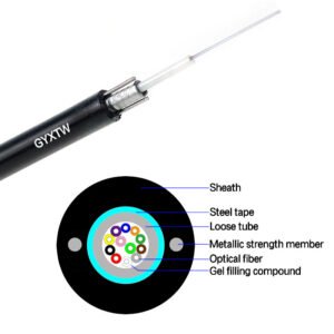 6 Core Fibre Optic Cable Steel Armoured GYXTW Factory Outdoor Sm Fiber Optic Cable G652D Fiber 2 4 6 12 24 Core GYXTW
