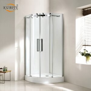 6mm 8mm Tempered Glass Tray Half Round Shape Circular Cubicle Cheap Shower Enclosure