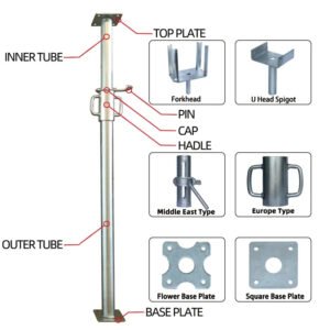 Adjustable Steel Shoring Pole Puntal Construction Slab Formwork Supporting Acrow Props Galvanized Telescopic Scaffolding Shoring Props Adjustable Steel Shoring Pole Puntal Construction Slab Formwork Supporting Acrow Props Galvanized Telescopic Scaffolding Shoring Props