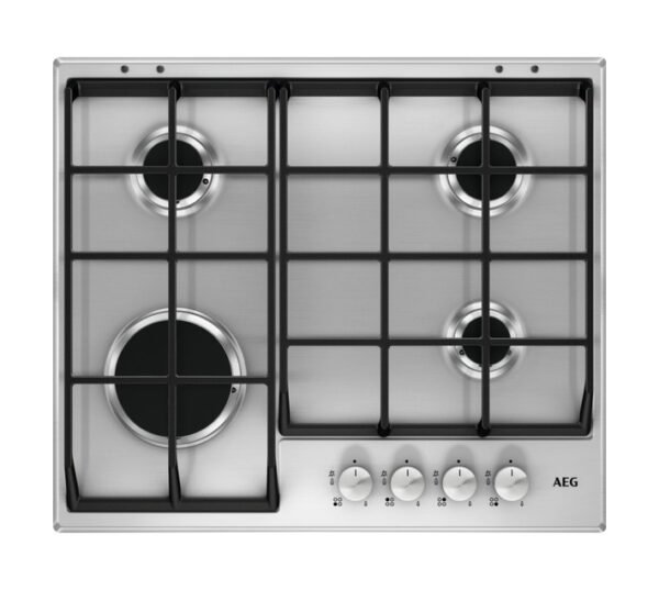 AEG Builtin 600 mm 4 Burner Gas Hob HG654351SM â€” Builders Store SA