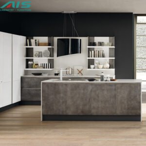 AIS Home Furniture China Modern Designs Kitchen Furniture Complete Open Grey Melamine Modular Kitchen Cabinets with Islands Designs Factory Price AIS Home Furniture China Modern Designs Kitchen Furniture Complete Open Grey Melamine Modular Kitchen Cabinets with Islands Designs Factory Price