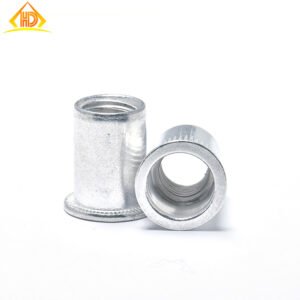 Aluminium Nutserts M8 Rivet Nut 10mm with Flat Head Open End