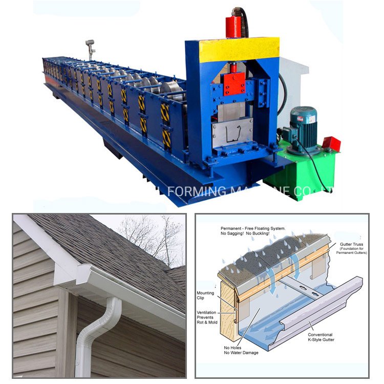 Aluminum Gutter Rain Hidden Roof Half Round Gutter Maquina
