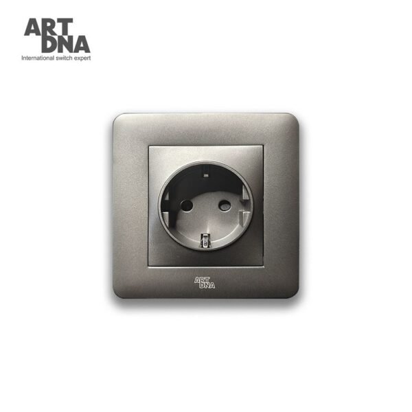 Artdna Steckdose Power Plug Electrical Outlet Grey German Wall Socket Wandsteckdose with Safety Features