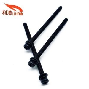Black Plated Steel Philips Combination Pan Head Sems Machine Screw with Washer Black Plated Steel Philips Combination Pan Head Sems Machine Screw with Washer