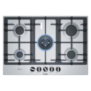Bosch Builtin 5 Burner Gas Hob Silver PCQ7A5B90Z â€” Builders Store SA