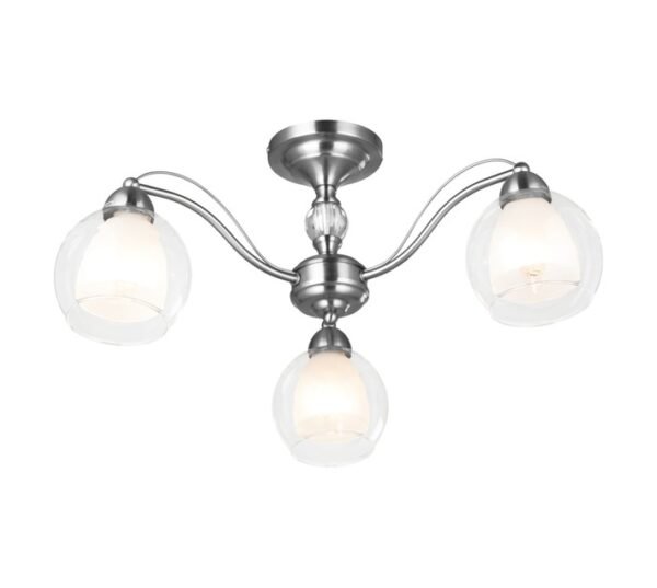 Bright Star Lighting 3Light Satin Chrome Chandelier Frosted â€” Builders Store SA