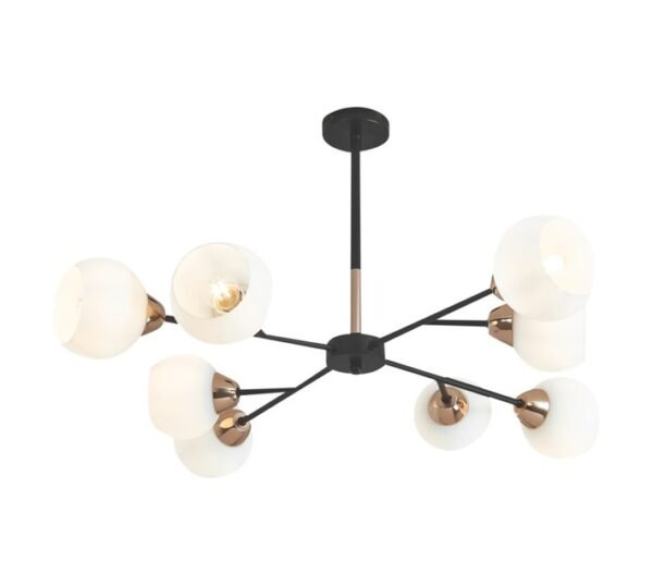 Bright Star Lighting 8 Light Chandelier BlackGold 40 W â€” Builders Store SA