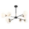 Bright Star Lighting 8 Light Chandelier BlackGold 40 W â€” Builders Store SA