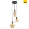 Bright Star Lighting PEN7573 Amber Glass 3 Light Pendant Bla â€” Builders Store SA