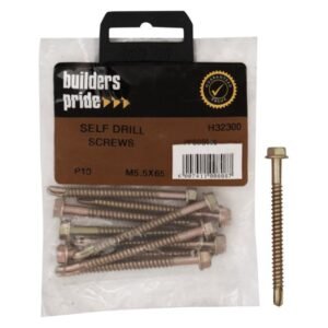 Builders 10 x Self Drill Screws 12 x 65 mm Builders 10 x Self Drill Screws 12 x 65 mm — Builders Store SA