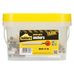 Builders 100 x Plastic Nail in Anchors 8 x 100 mm â€” Builders Store SA