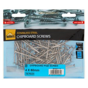 Builders 100 x Pozi Chipboard Screws 4 x 60 mm â€” Builders Store SA