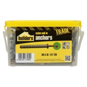 Builders 250 x Nylon Nail in Anchors 5 x 36 mm â€” Builders Store SA