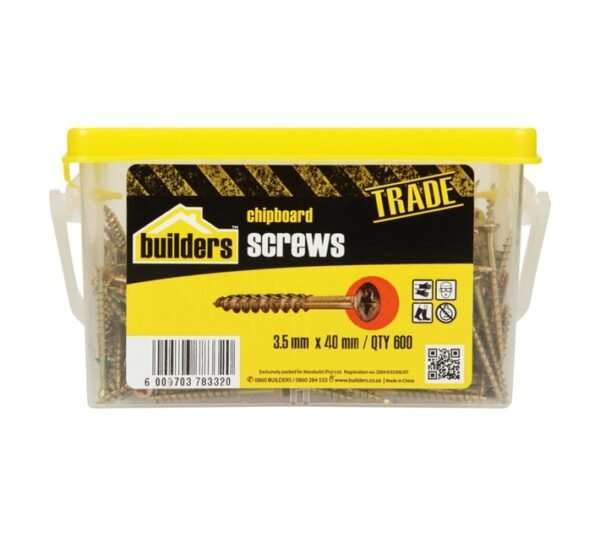 Builders 600 x Chipboard Screws 35 x 40 mm â€” Builders Store SA