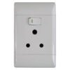 CBI Vertical Single Plug Socket 4x2 White CBI Vertical Single Plug Socket 4x2 White — Builders Store SA