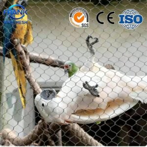 China Hot Sale Factory Price High-Tensile Flexible 316 Hand Woven Knotted Stainless Steel Cable Rope Mesh for Zoo Security Fence Aviary Safety Protective Net