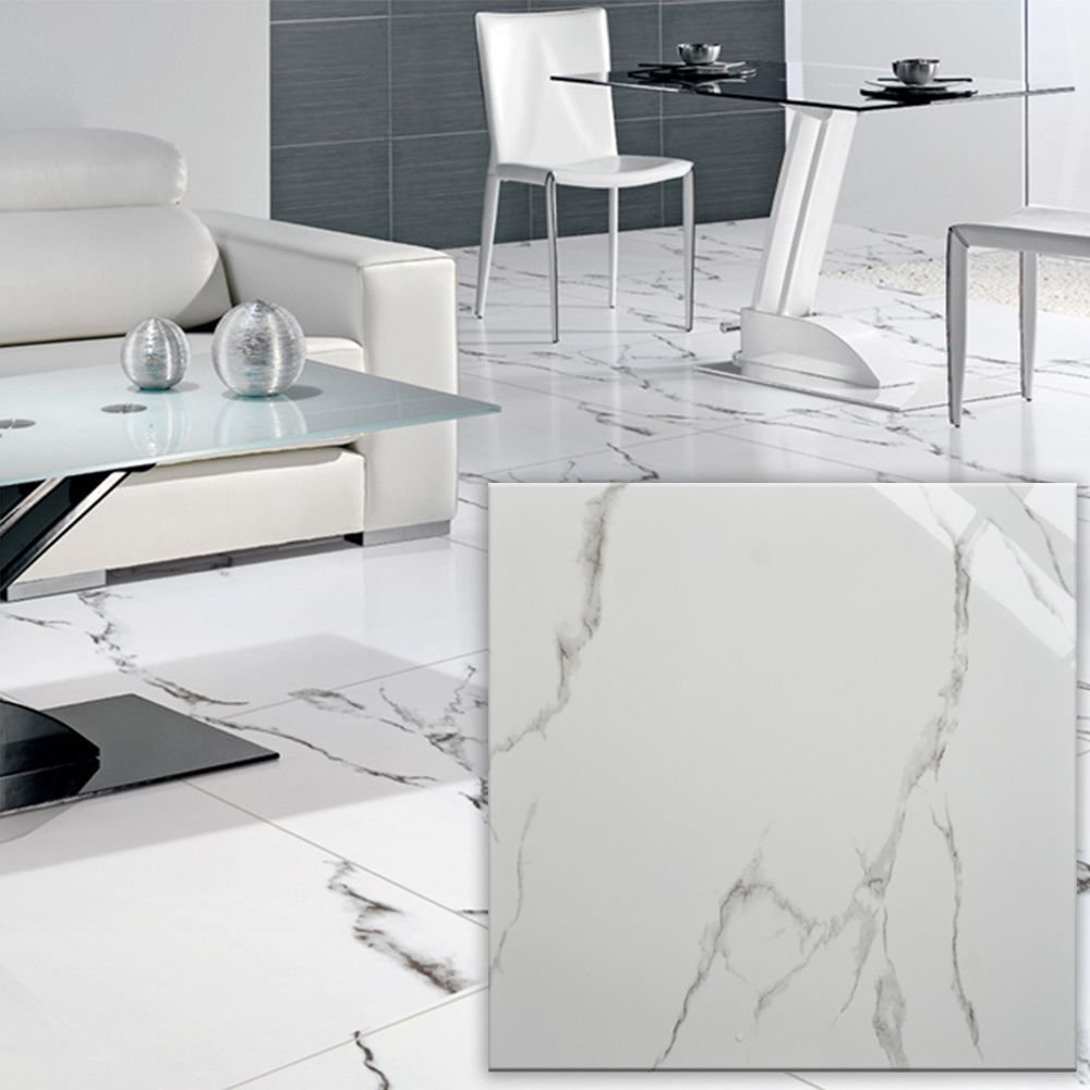 China White Volakas 600X600mm Ceramic Tile Flooring Prices, 