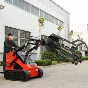 Compact Mini Loader Diesel Track Mini Skid Loader Small Wheel Crawler Backhoe Loader Skid Steer Loader with Bucket Mulcher Attachments Skidsteer Loader