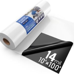Crawl Space Vapor Barrier - 14 Mil (10 FT X 100 FT), Black and White Panda Film Crawl Space Vapor Barrier - 14 Mil (10 FT X 100 FT), Black and White Panda Film