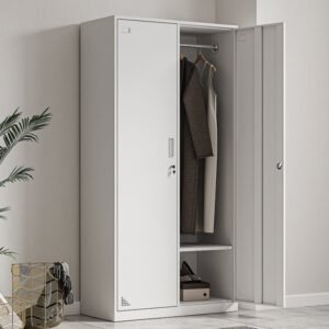 Custom 2 Door Steel Almirah Wardrobe Closet Metal Storage Cabinet Locker for Home School Gym Use