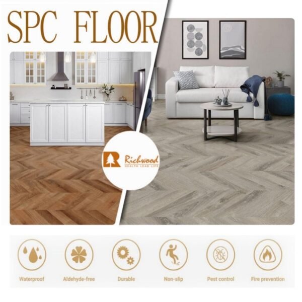 Custom Popular Luxury Herringbone Fishbone Hardwood Floor Multilayer Engineered Wood Spc Flooring