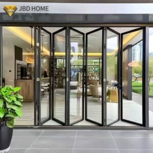 Customized Aluminum Accordion Folding Door with Glass for Indoor Courtyard