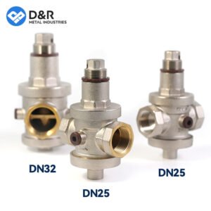 D&R 1" Brass Pressure Reducing Valve Exposed Brass Threads DN25 Prv Factory Preset 3 Bar Adjustable Control Valve for HVAC