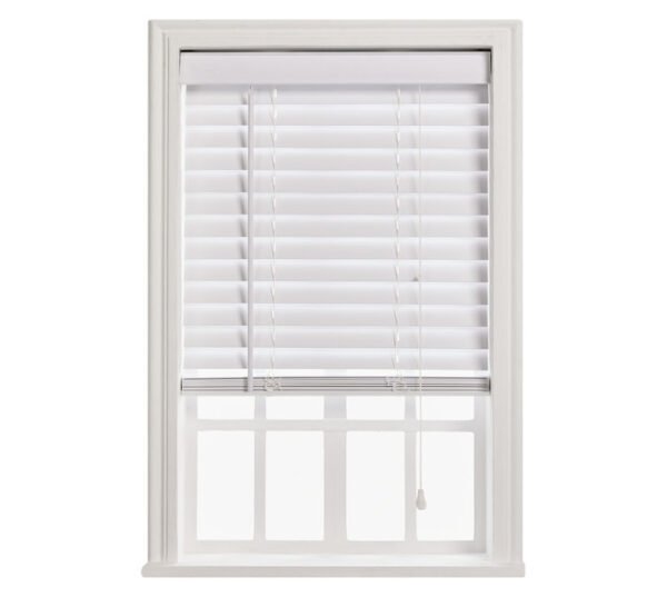 Design House 50mm Fauxwood Venetian Blind Smooth White 1600 â€” Builders Store SA