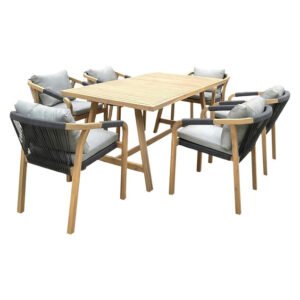 Design House 7 Piece Papua Wooden Dining Set Design House 7 Piece Papua Wooden Dining Set — Builders Store SA