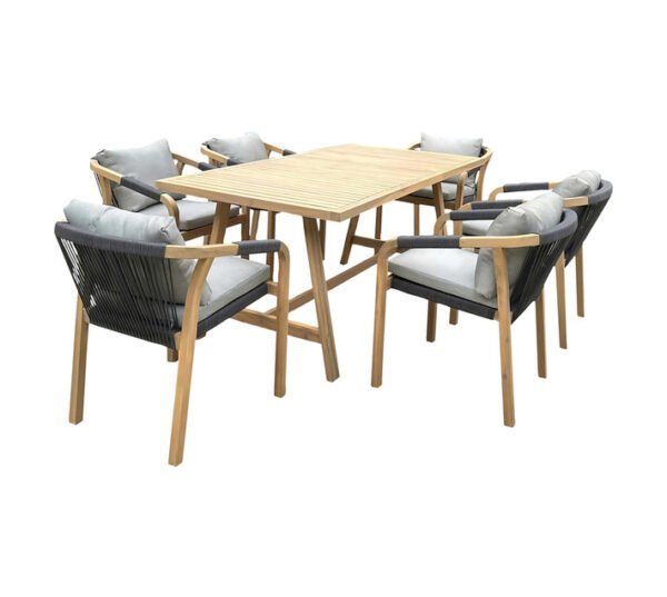 Design House 7 Piece Papua Wooden Dining Set â€” Builders Store SA