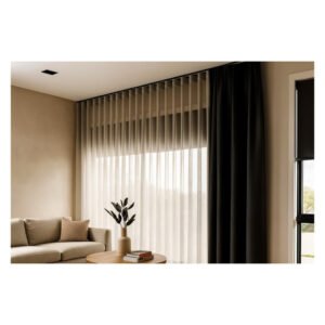Design House Ceiling Mounted Wave Curtain Rail Black 2500 mm â€” Builders Store SA