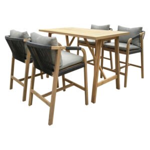 Design House Papua 5Piece Wooden Bar Set 4Seater Outdoor Bar Design House Papua 5Piece Wooden Bar Set 4Seater Outdoor Bar — Builders Store SA
