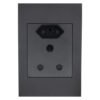 Design House Single Socket with IEC Outlet 4x2 Black Design House Single Socket with IEC Outlet 4x2 Black — Builders Store SA