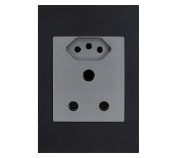 Design House Single Socket with IEC Outlet 4x2 Titanium and â€” Builders Store SA