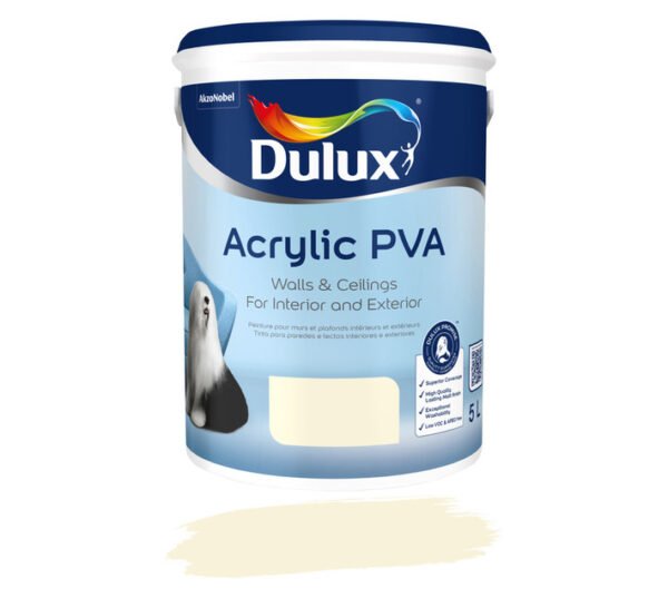 Dulux Acrylic PVA Paint Natural Calico 5 L â€” Builders Store SA
