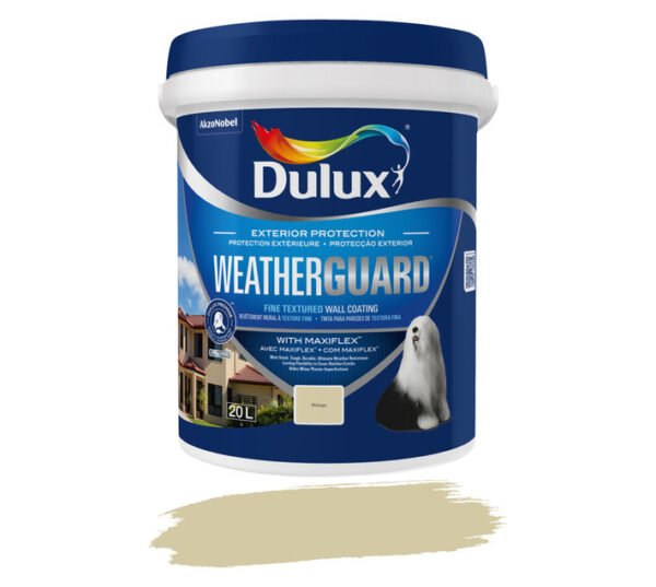Dulux Weatherguard Fine Textured Paint Malaga 20 L â€” Builders Store SA