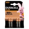 Duracell Alkaline Plus AAA x 4 Batteries â€” Builders Store SA