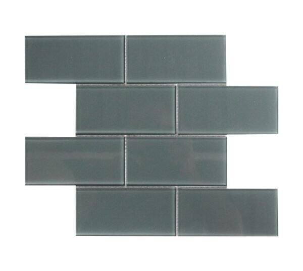Earthstone Glass Metro Mosaic Tile Gunmetal 375 x 305mm â€” Builders Store SA
