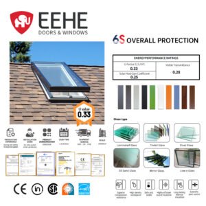 Eehe Heavy Duty Aluminum Vented Skylight with Double Glazed Glass for Thermal Break Performance for Modern Homes Nfrc Certified