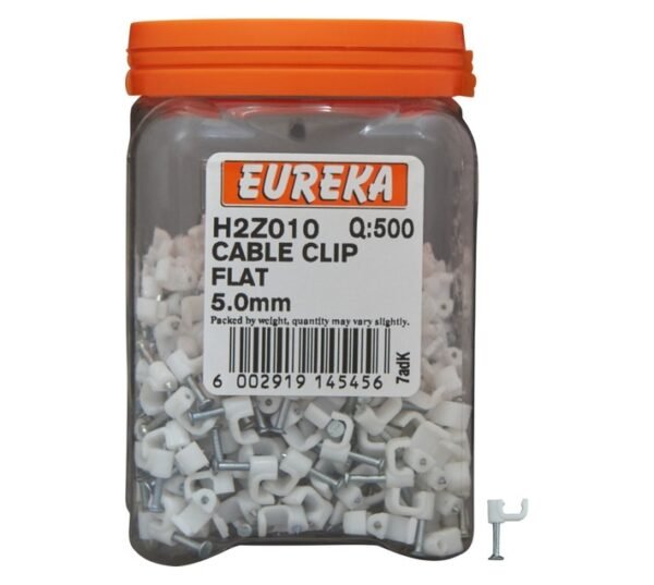 Eureka 500 x Flat Cable Clips 5 mm â€” Builders Store SA