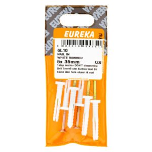Eureka 6L10 5 x 35 mm Nail In Rimmed White 6 Pack â€” Builders Store SA