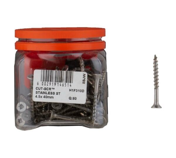 Eureka H1F310D 45 x 40 mm EurekaCut Screw Stainless Steel 80 Eureka H1F310D 45 x 40 mm EurekaCut Screw Stainless Steel 80 — Builders Store SA
