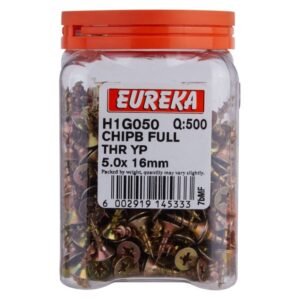 Eureka H1G050 50 x 16 mm Chipboard Screw Full 500 Pack Eureka H1G050 50 x 16 mm Chipboard Screw Full 500 Pack — Builders Store SA