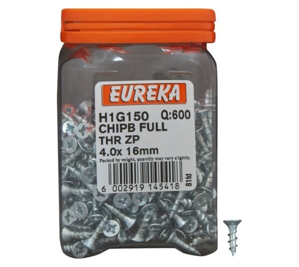 Eureka H1G150 40 x 16 mm Chipboard Screw Zinc 600 Pack â€” Builders Store SA