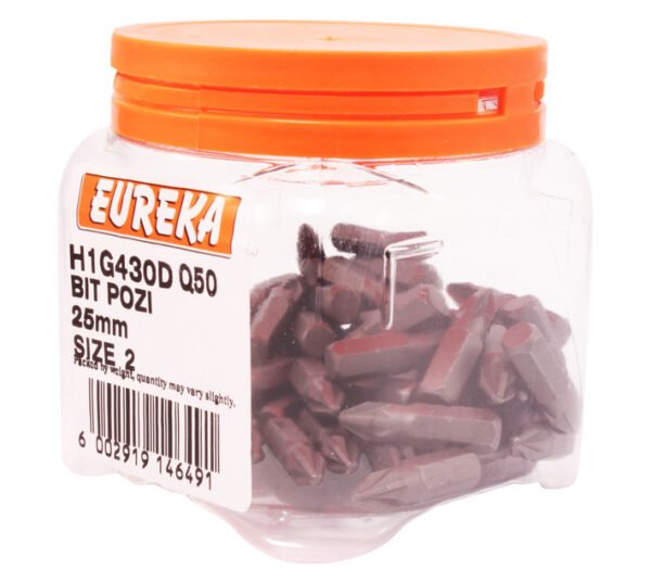 Eureka Size 2 Pozi Bit 50 Pack Eureka Size 2 Pozi Bit 50 Pack — Builders Store SA