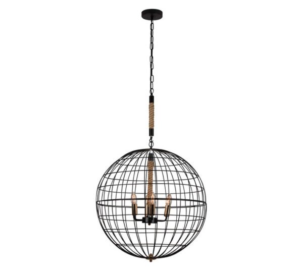 Eurolux CH278B Sparta Chandelier Black 500 x 950 mm Eurolux CH278B Sparta Chandelier Black 500 x 950 mm — Builders Store SA