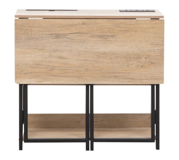 Everfurn Viron Folding Desk with 2 Prong Plugs Oak 1000 x 60 â€” Builders Store SA